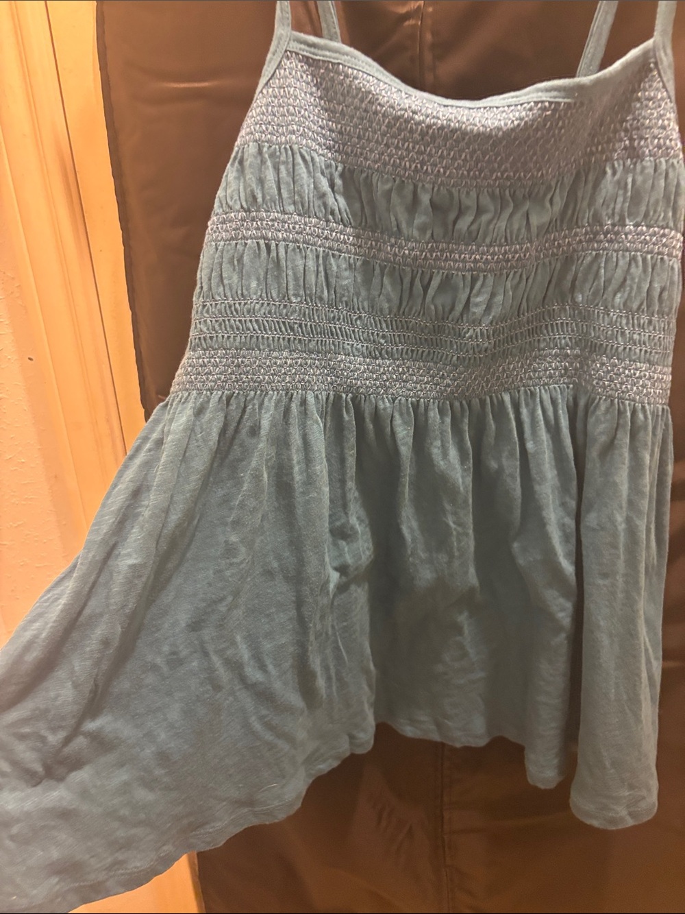 torrid Light Blue Smocked Tiered Tunic Tank